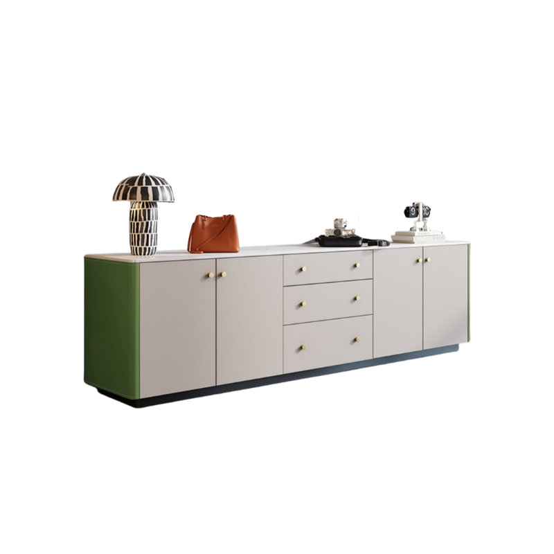 Meuble télé haut de gamme léger et luxueux, 86.61", Vert / gris pâle