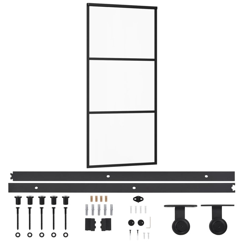 Porte coulissante en verre Mersie, H 80,7 po x l 35,4 po x P 0,8 po