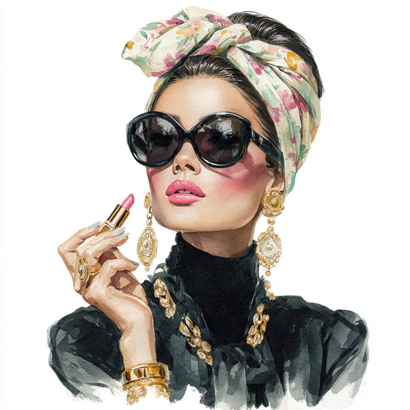 «Floral Headscarf Beauty», art mural sur toile tendue, H 30 po x l 30 po