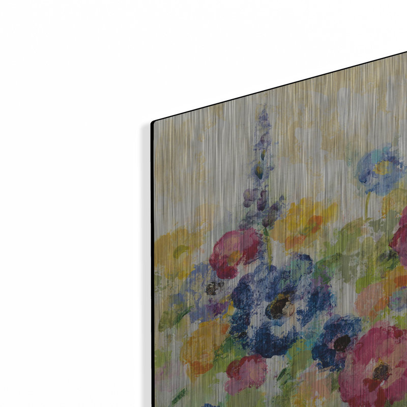 «Sunshine Field Flowers» par Silvia Vassileva, art mural en métal, H 12 po x l 16 po
