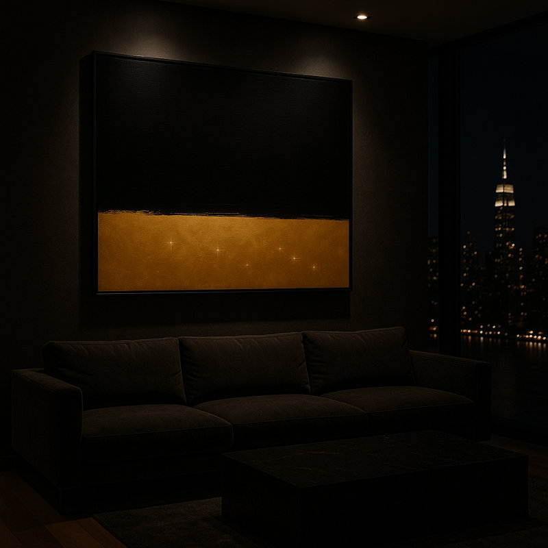 Gilded Silence Framed Canvas Wall Art by Kasian Art Studio - Brown Frame, Brown