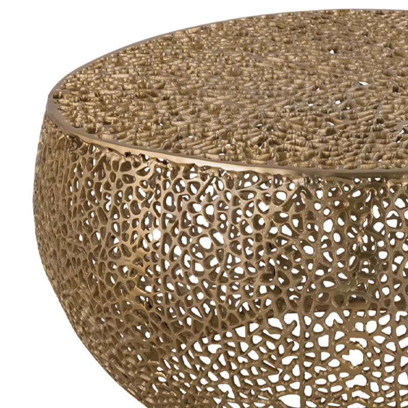 Kawanna Aluminum Drum Coffee Table, Gold