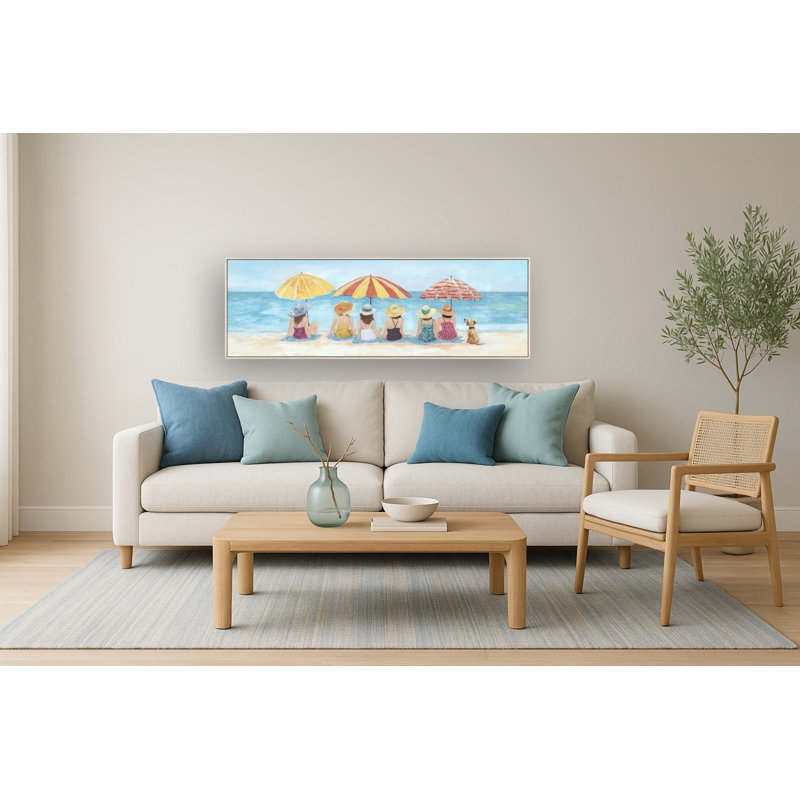 Art mural sur toile Gather in the Shade - 20 po x 60 po - Cadre beige clair