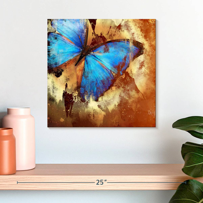 Papillon bleu Brampt, H 16 po x l 16 po