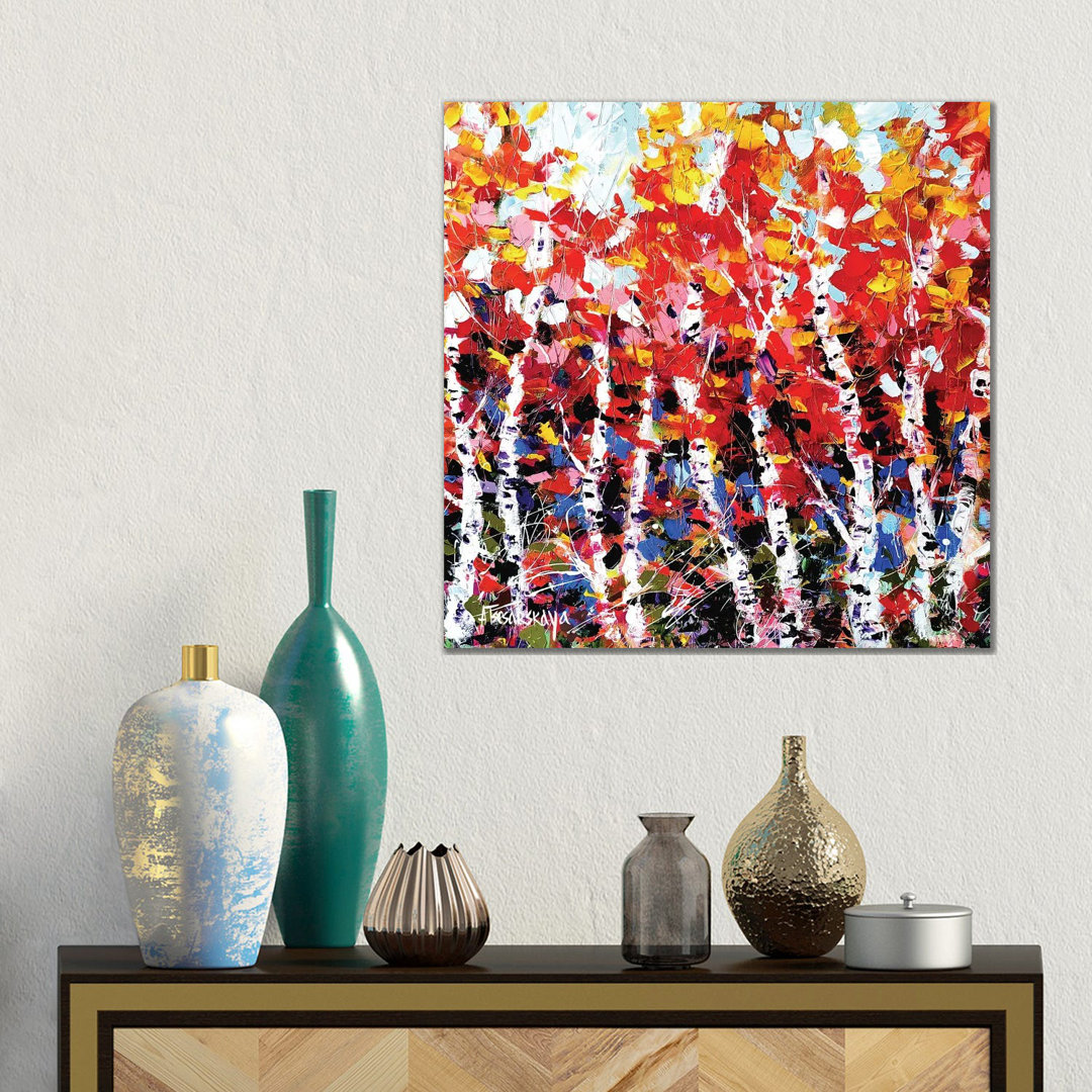 Herbstwald I von Aliaksandra Tsesarskaya - Galerie-Giclée auf Leinwand