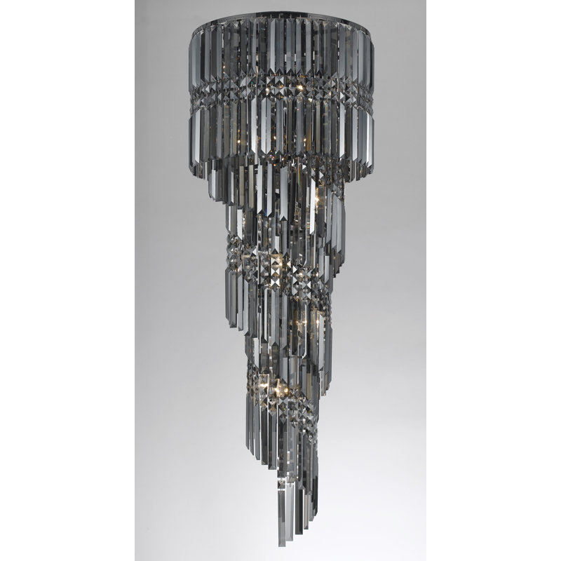 Crystal Flush Mount, Gun Metal