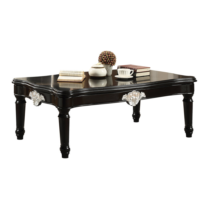 Table basse rectangulaire noire - fonctionnelle et polyvalente pour un usage domestique