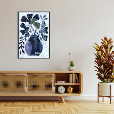 «Indigo Blue Still Life No 2» par Kincer, reproduction d'art sur toile encadrée