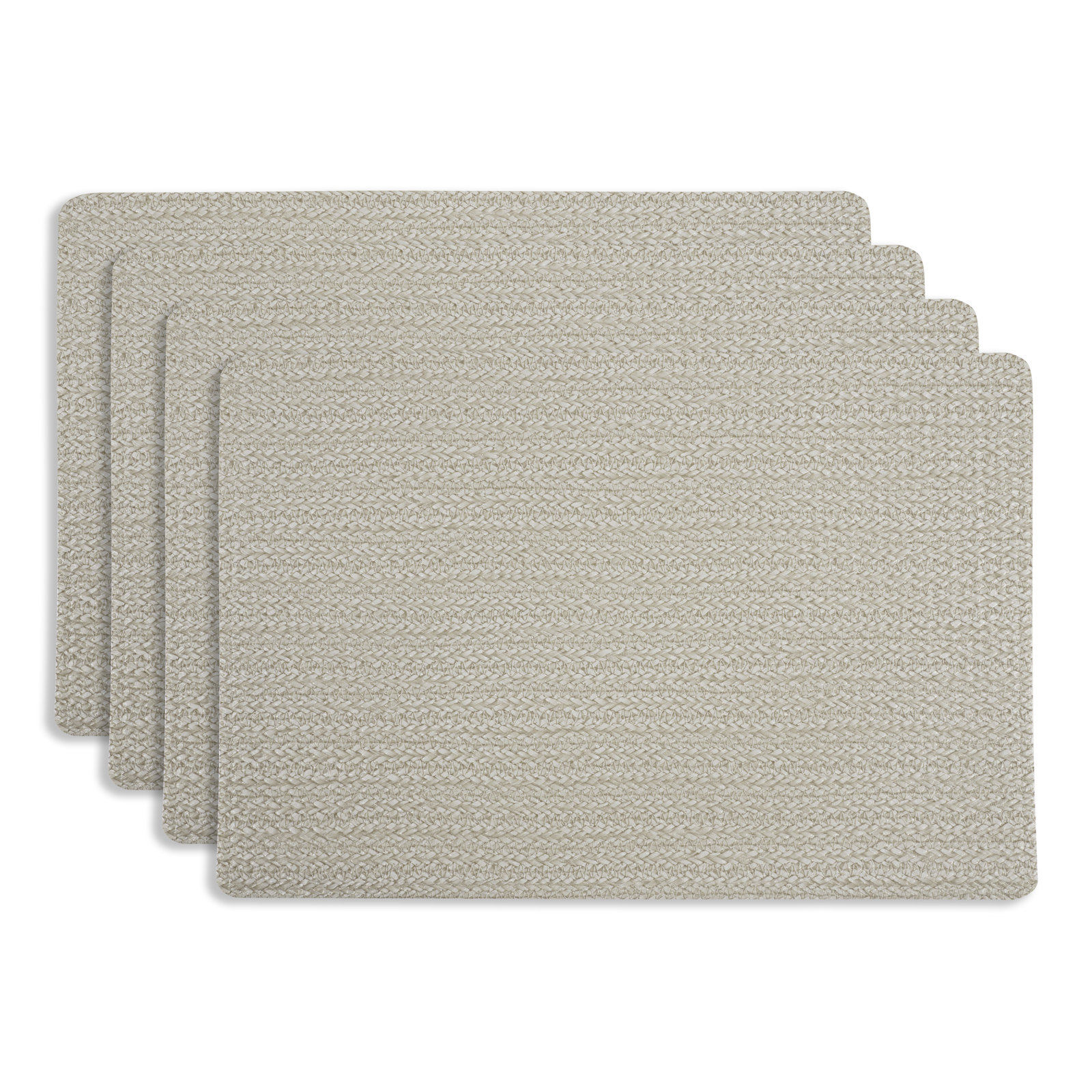 KAF Home Twist Vinyl Placemats, Beige