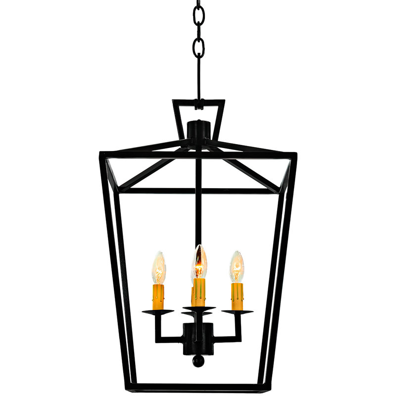 Lustre géométrique à 4 lumières Shonna, rouille