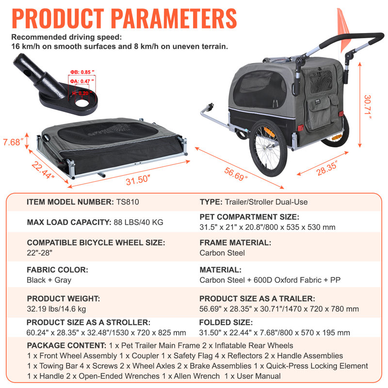 Foldable Pet Trailer