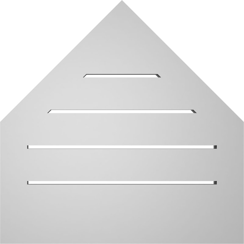 Peaked Top Surface Mount Signature Urethane Functional Gable Vent 12/12 Pitch, Primed Tan, 18" H x 18" W x 1.5" D