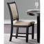 Of 2 Dining Side Chairs, Black Finish, Beige Textured Fabric, Transitional Style Finished Wooden Chairs 2, Upholstery, Casual