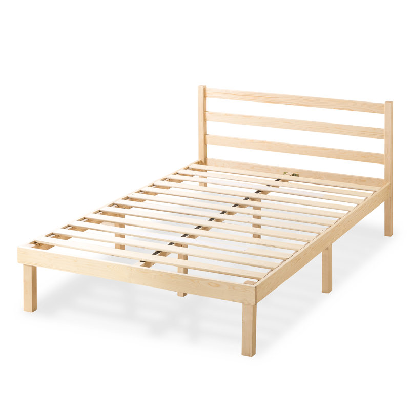Structure de lit plateforme en bois massif 35 po avec tête de lit Zinus Robin, Très grand
