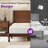 Mid Century Solid Wood Platform King Bed Frame With Wood Slat Support, Black Walnut-645595761-645595760