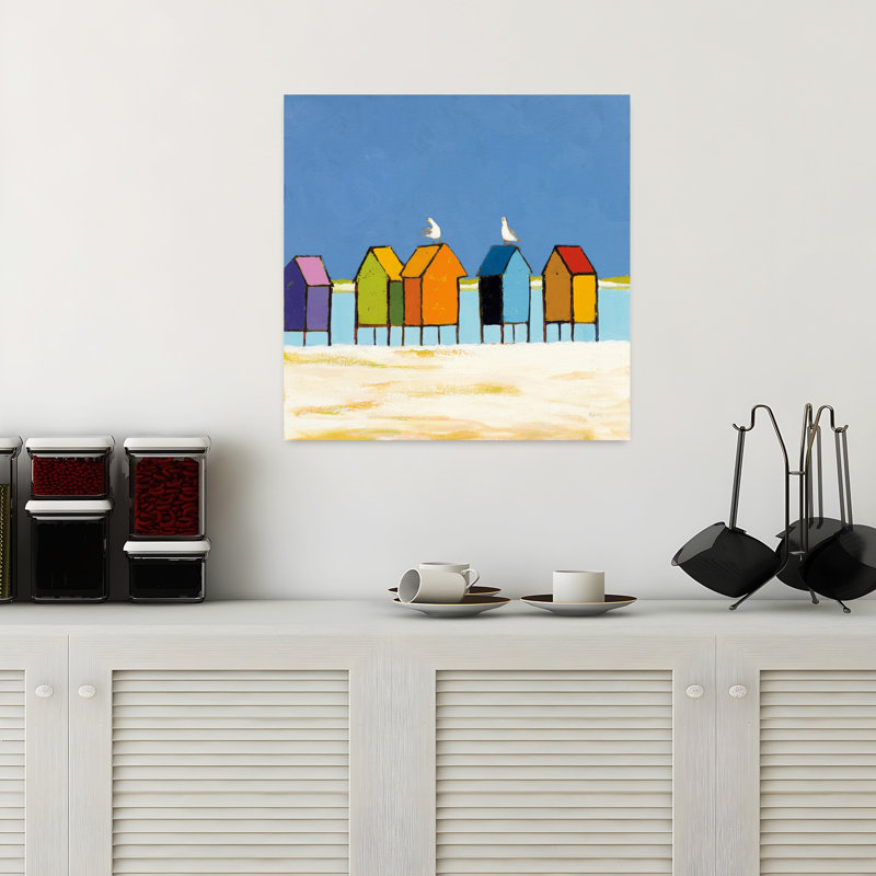 Cabanas II, mouette, architecture, art côtier, H 18 po x l 18 po