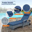 Chaise longue simple en osier avec roulettes et coussins d'accoudoirs Gerritt-1318935342