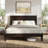 Farmhouse Wood Bed Platform with Headboard-2140697803-2140697814