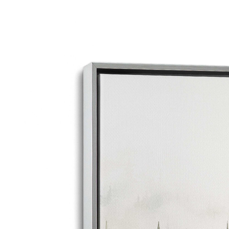 «Misty Forest Scene», reproduction sur toile, Encadrement argenté, 1, H 12,75 po x l 18,75 po x P 1,75 po
