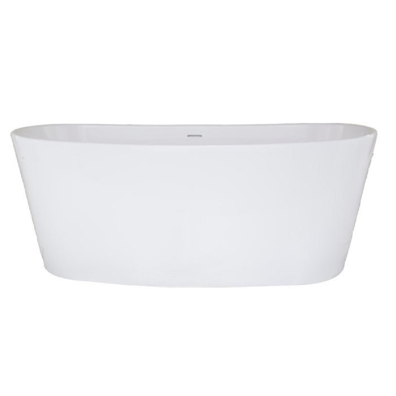 Newbury 62'' x 28'' Air Solid Surface Bathtub, Glossy White, Satin Nickel