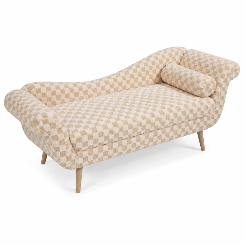 Chaise longue à accoudoirs à volutes Classic, Sand