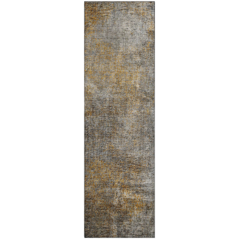 Premium Machine Washable Cerrito AMF593 Gray Rug, Runner 2'3" x 7'6"