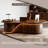 86.61"Retro Solid Ash Wood Executive Desk-399252418