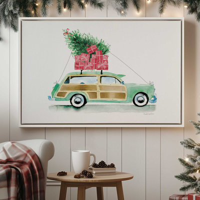 Impression de voiture de Noël rétro