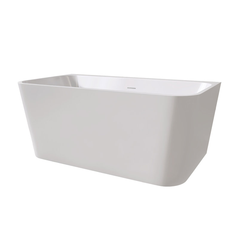 Luxurious Free Standing Acrylic Tub, Modern Gloss White For Versatile Bathroom Spaces