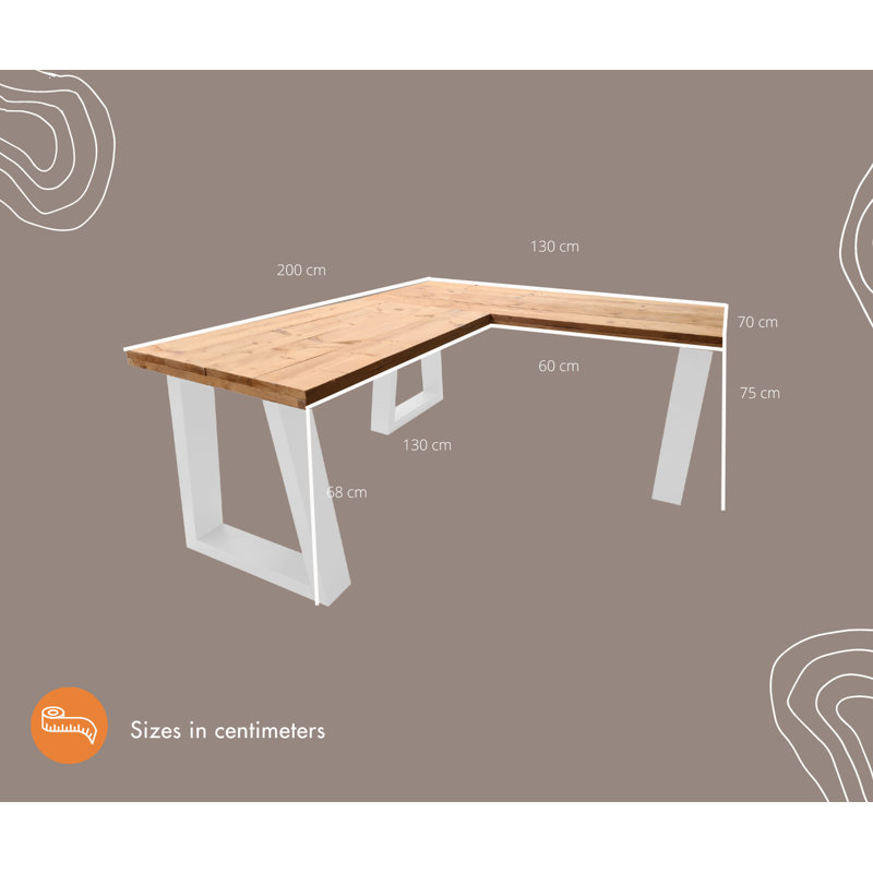 Agirta Commercial Use Rectangle Writing Desk, 75" H x 140" W x 70" D, White, Roastedwood