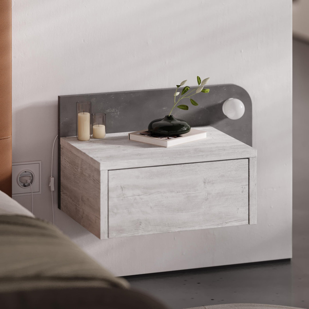 52cm W Manufactured Wood Bedside Table