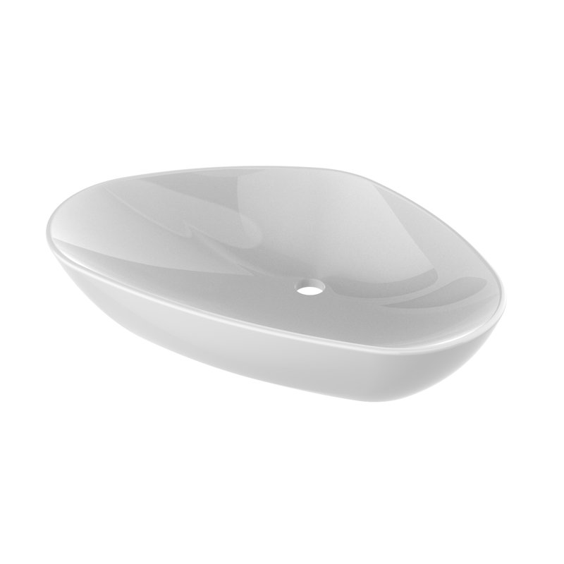 Justime USA Inc 17.32'' White Ceramic Oval Bathroom Sink