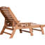 Chaise longue inclinable d'extérieur, réglable en 6 positions, brune, résistante aux intempéries, avec porte-gobelet