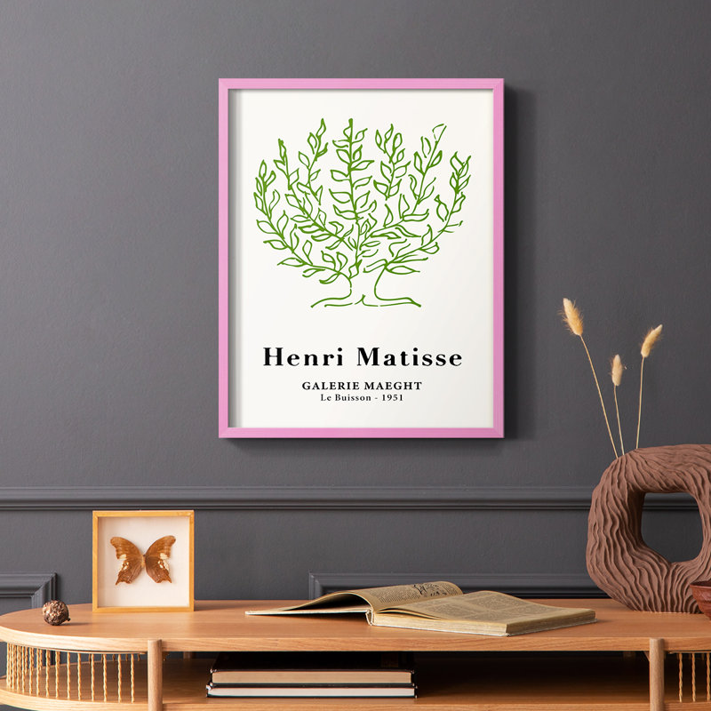 Matisse CXV, reproduction encadrée - bois massif, H 10 po x l 8 po, Rose