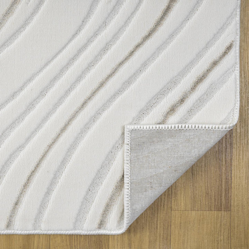 Tapis moderne à motif abstrait tourbillonnant, Rectangle 6 pi x 9 pi