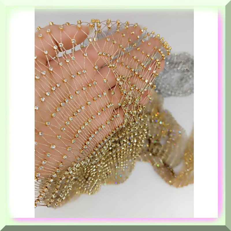 Fishnet Mesh Rhinestone Sheer Stretch