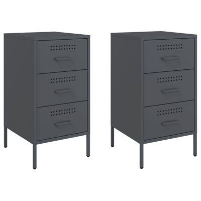 Bedside Cabinets 2 pcs 36x39x68 cm Steel