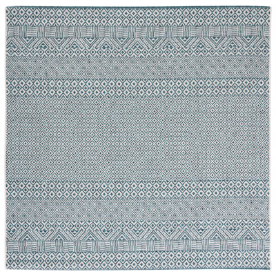 Milliken Ivory/Aqua Indoor/Outdoor Area Rug