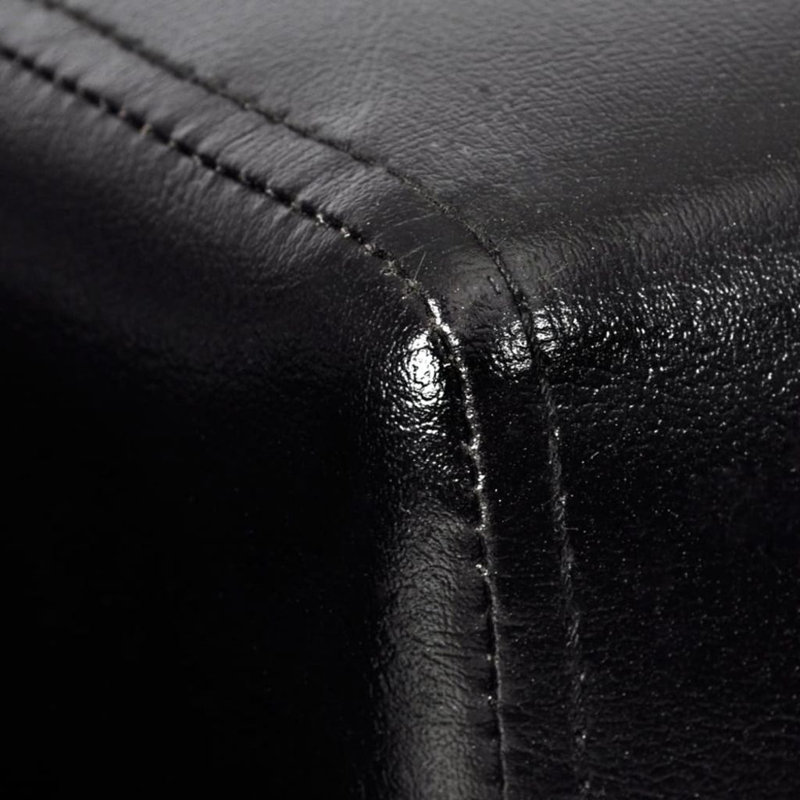 Fauteuil cubique en similicuir, Cuir véritable noir