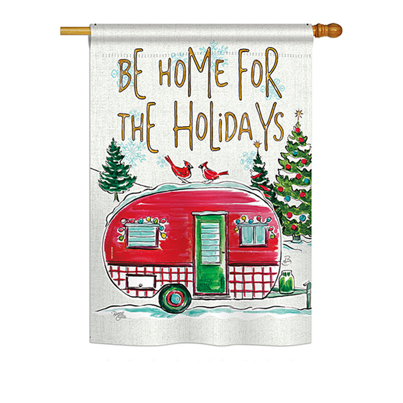 Maison pour les fêtes de noël, impression en polyester de 2 côtés 40 x 28 po ensemble de drapeau