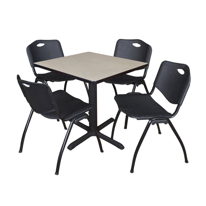 Table de salle à manger Neyland Cain, Noir, 29" H x 30" L x 30" D, Érable
