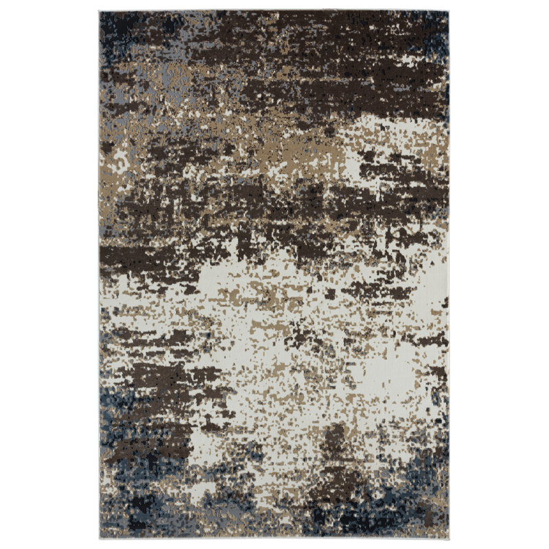 Tapis beige / brun Abeyta, Rectangle 6 pi x 9 pi