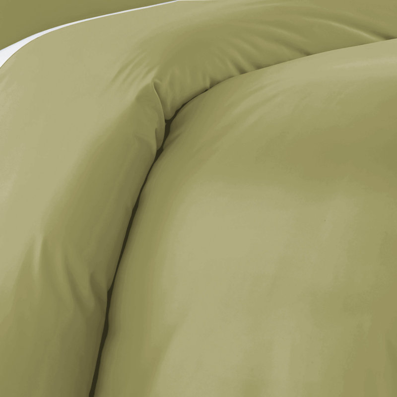 Sage Green Microfiber Twin/Twin XL Duvet Cover Set with Shams