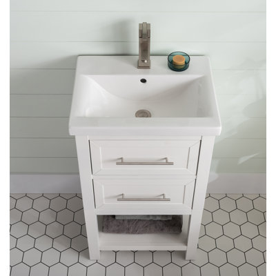 Meuble-lavabo simple 20 po avec plateau en céramique Bickley