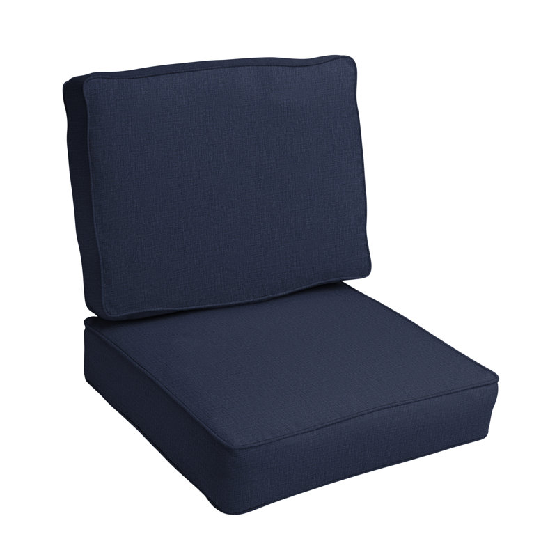 Outdoor Solid Corded Deep Seating Cushion Set, Richloom - Rave Indigo, 22.5 in W x 22.5 in D x 5 in H