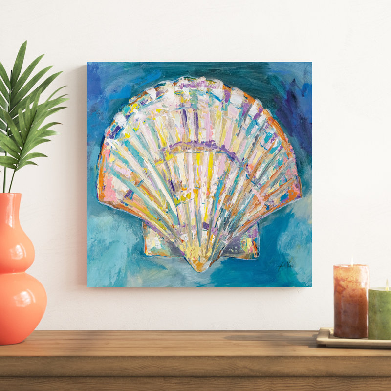 " Scallop Shell " by Jeanette Vertentes, 20" H x 20" W, Wrapped Canvas, No Frame