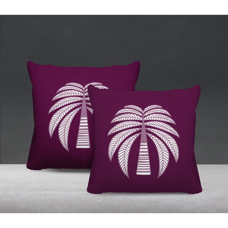 Housse et insert de coussin décoratif intérieur / extérieur en mélange de polyester, L 19 po x H 19 po, Mauve