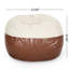 Fauteuil à billes en beige et brun. Mobilier de salon confortable. Housse à fermeture à glissière amovible. Mousse longue durée remplie pour la détente - café. 52 pouces de large. Moderne et confortable.-121074333-121074332