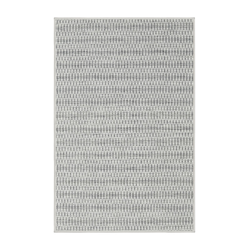 Tapis gris/zone noire contemporaine, Rectangle 5 pi x 7 pi