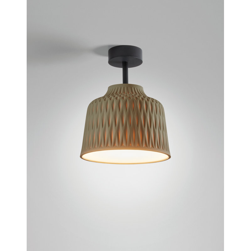 1 Outdoor Semi Flush Mount, Olive Gray